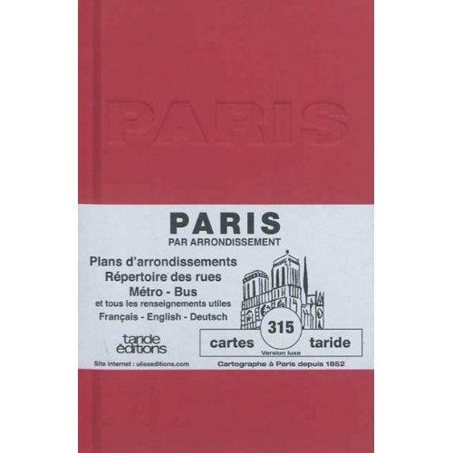 PLAN DE PARIS CARTONNE ROUGE 315/2012