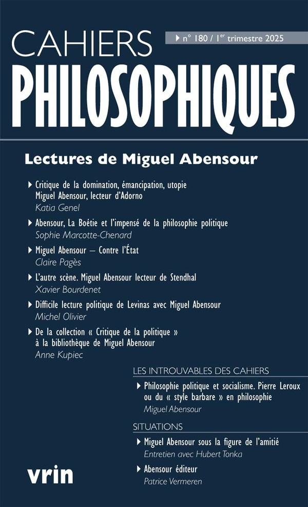 LECTURES DE MIGUEL ABENSOUR