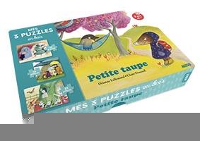 MES 3 PUZZLES EN BOIS - PETITE TAUPE - JOUET