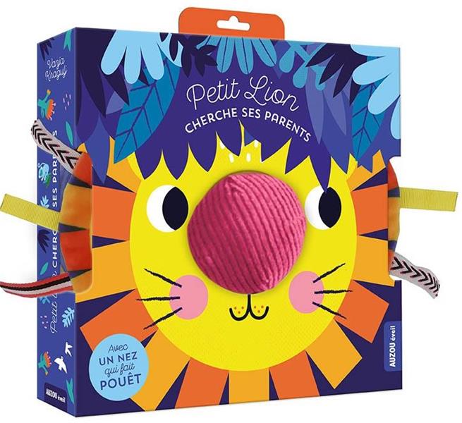 LES PETITES TETES SONORES - PETIT LION CHERCHE SES PARENTS - LIVRE TISSU