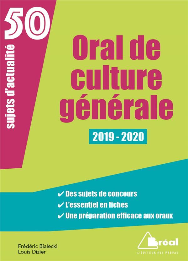 ORAL DE CULTURE GENERALE 2019-2020