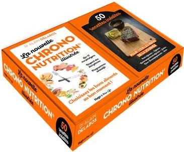 COFFRET LA NOUVELLE CHRONO NUTRITION ILLUSTREE - INCLUS LE LIVRE ET 50 FICHES RECETTES