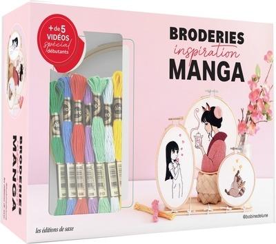 COFFRET BRODERIES INSPIRATION MANGA - 3 PROJETS A BRODER AUTOUR DE L'ANIME