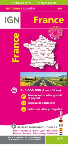 901 FRANCE ROUTES AUTOROUTES MAXI FORMAT RECTO