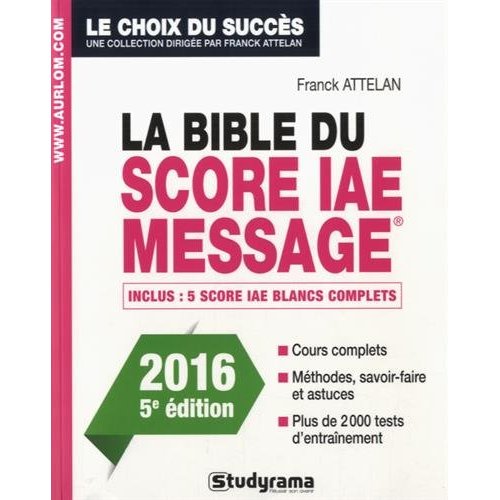 LA BIBLE DU SCORE IAE MESSAGE