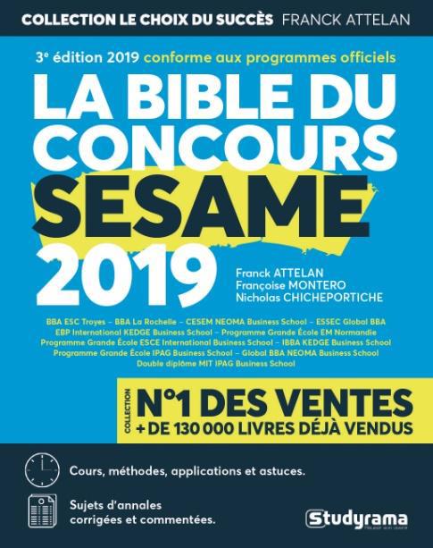LA BIBLE DU CONCOURS SESAME 2019