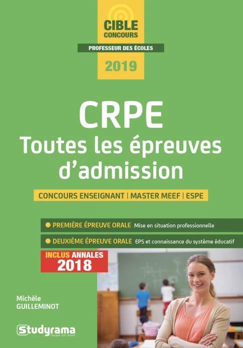 CRPE TOUTES LES EPREUVES D'ADMISSION 2019