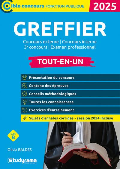 CIBLE CONCOURS FONCTION PUBLIQUE - GREFFIER  TOUT-EN-UN (CATEGORIE B  CONCOURS 2025-2026) - CONCOURS