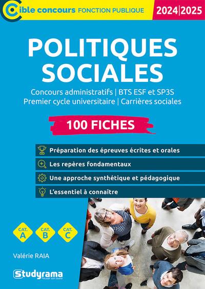 CIBLE CONCOURS FONCTION PUBLIQUE - POLITIQUES SOCIALES  100 FICHES (CATEGORIES A, B ET C  EDITION