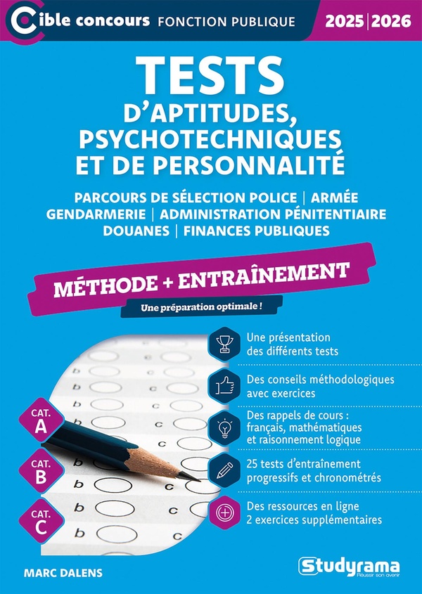 CIBLE CONCOURS FONCTION PUBLIQUE - TESTS DAPTITUDES, PSYCHOTECHNIQUES ET DE PERSONNALITE  ENTRAINEME