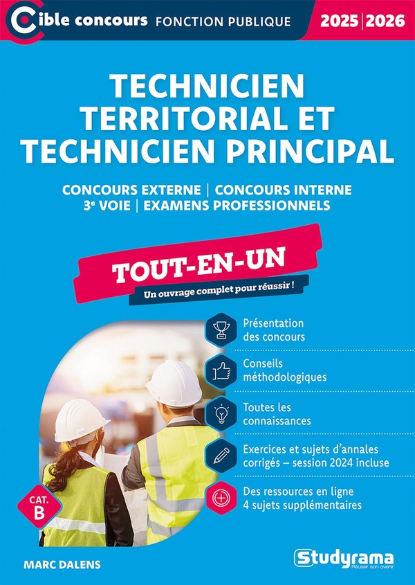 CIBLE CONCOURS FONCTION PUBLIQUE - TECHNICIEN TERRITORIAL ET TECHNICIEN PRINCIPAL  TOUT-EN-UN (CONCO