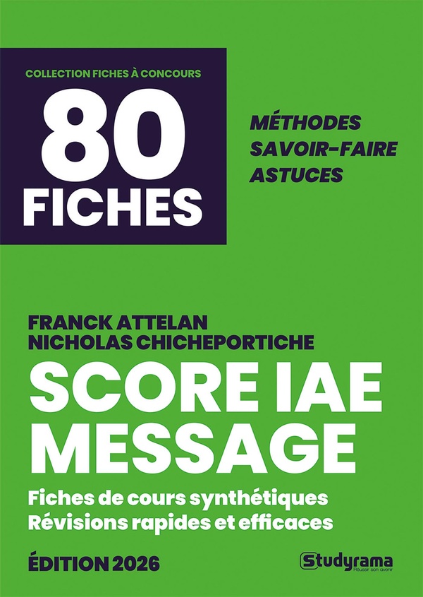 FICHES A CONCOURS - LE SCORE IAE MESSAGE EN 80 FICHES