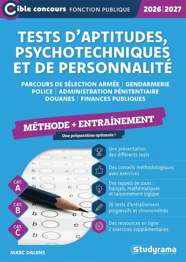 CIBLE CONCOURS FONCTION PUBLIQUE - TESTS D'APTITUDES, PSYCHOTECHNIQUES ET DE PERSONNALITE  METHODE +