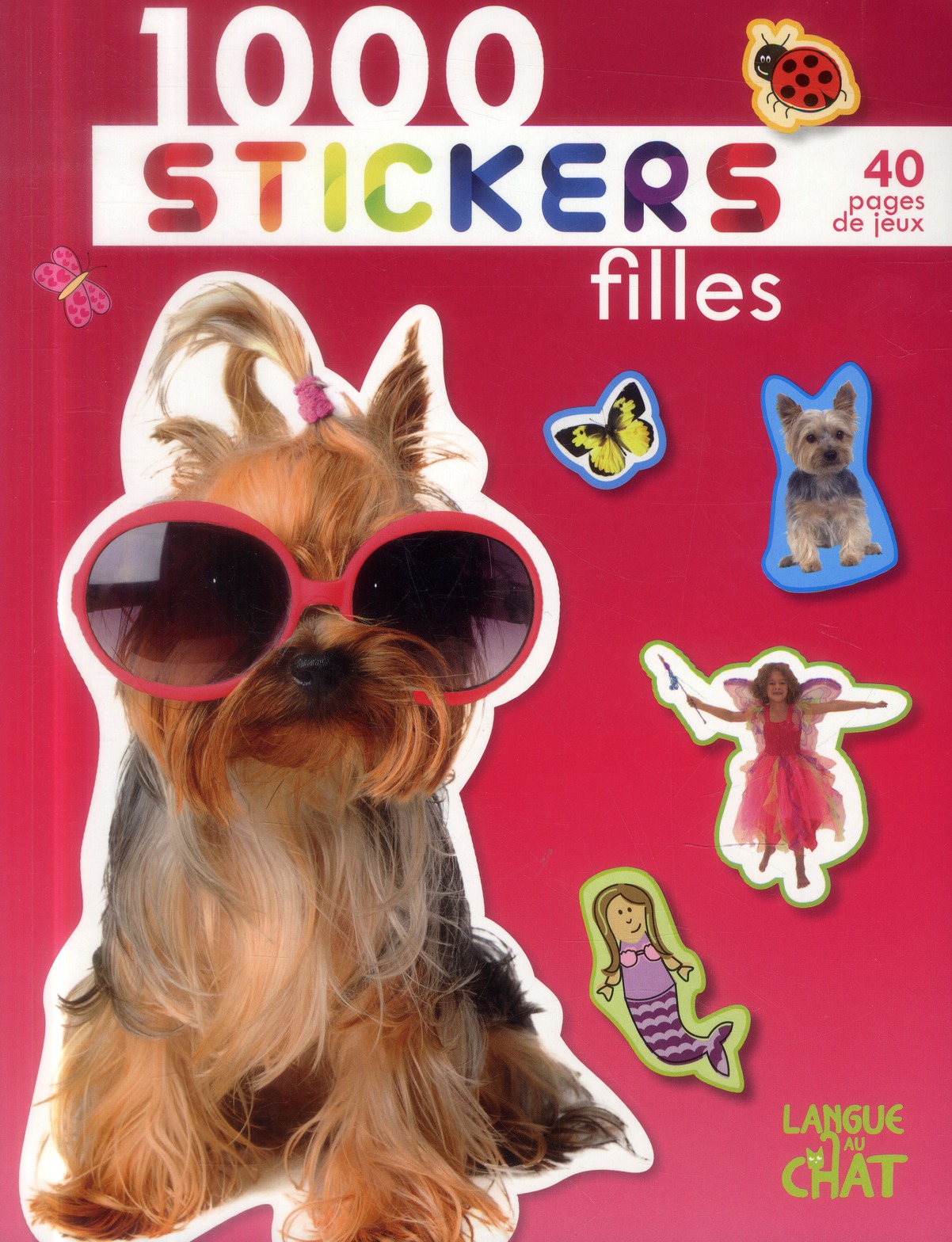 1000 STICKERS FILLES (FOND ROSE)