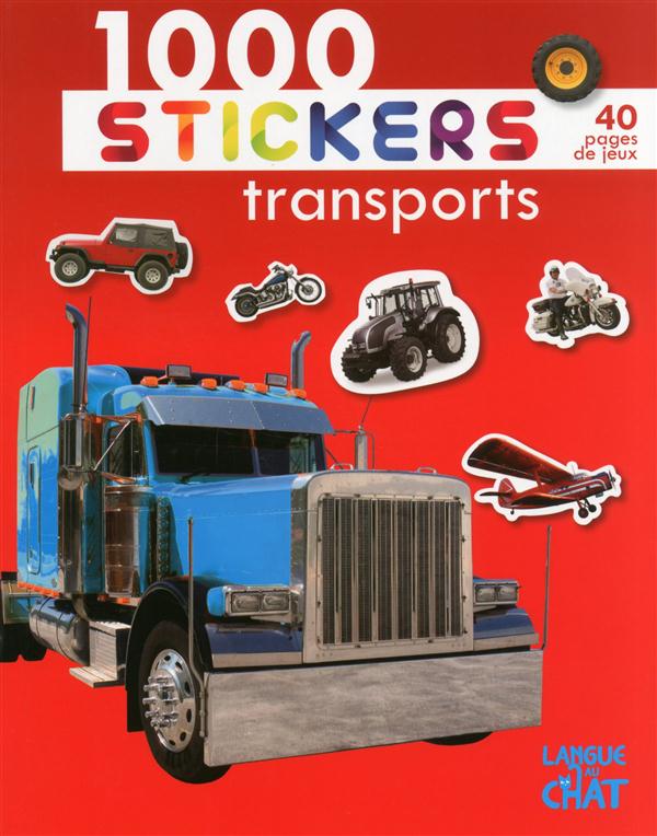 1000 STICKERS TRANSPORTS (FOND ROUGE)