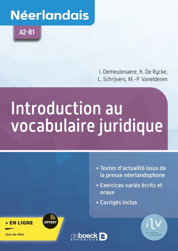 NEERLANDAIS A2-B1 - INTRODUCTION AU VOCABULAIRE JURIDIQUE