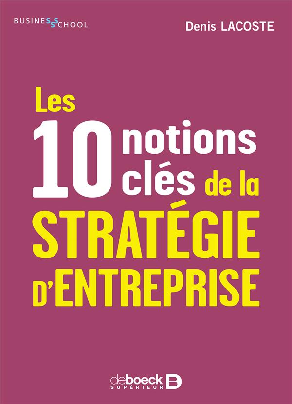 LES 10 NOTIONS CLES DE LA STRATEGIE D'ENTREPRISE