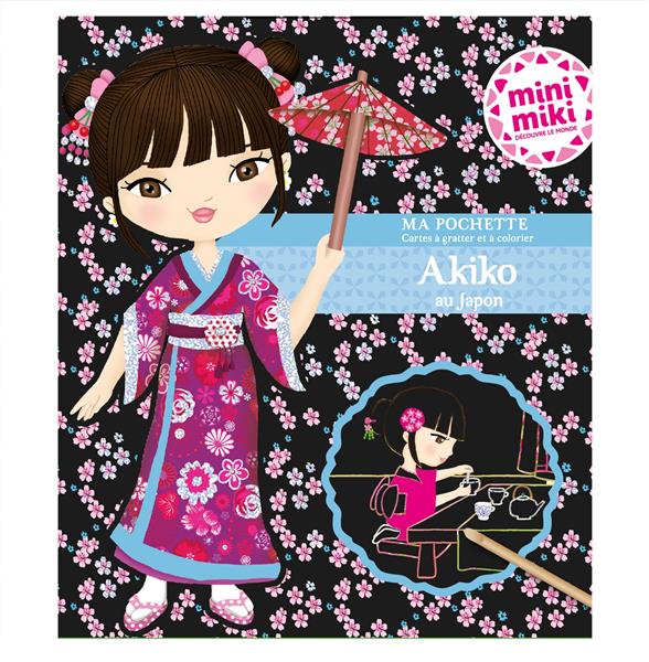 MINIMIKI - MA POCHETTE CARTES A GRATTER ET A COLORIER - AKIKO AU JAPON