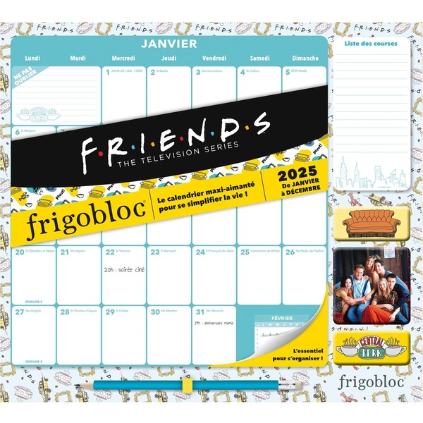 FRIGOBLOC MENSUEL 2025 DECO FRIENDS (DE JANV. A DEC. 2025)