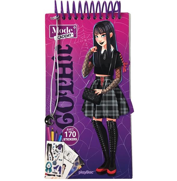 CARNET CREATIF MODE ACADEMY GOTHIC (AVEC UN BRACELET) - AVEC 170 STICKERS