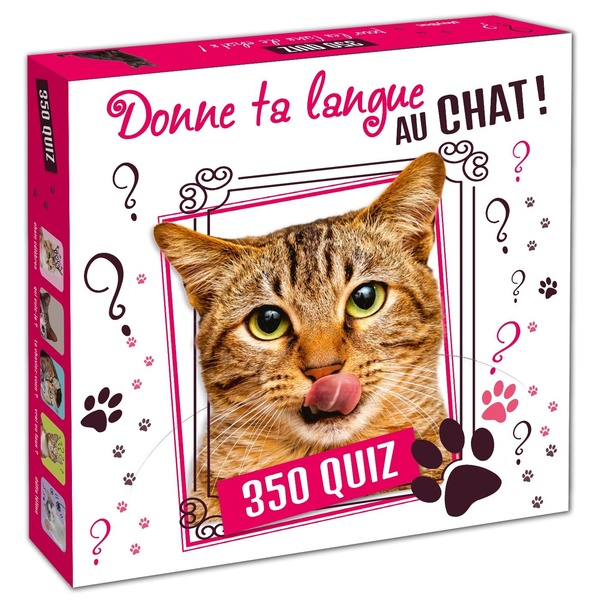 BOITE QUIZ DONNE TA LANGUE AU CHAT ! - 350 QUIZ POUR LES FANS DE CHATS !