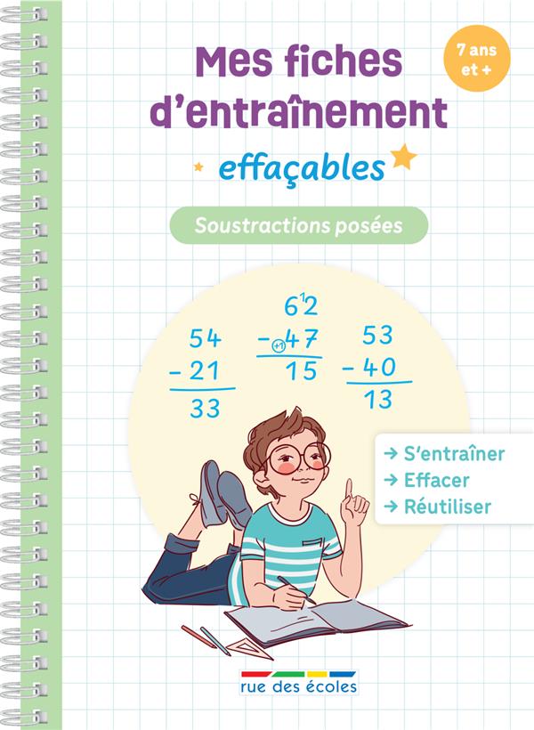 MES FICHES DENTRAINEMENT EFFACABLES - SOUSTRACTIONS POSEES