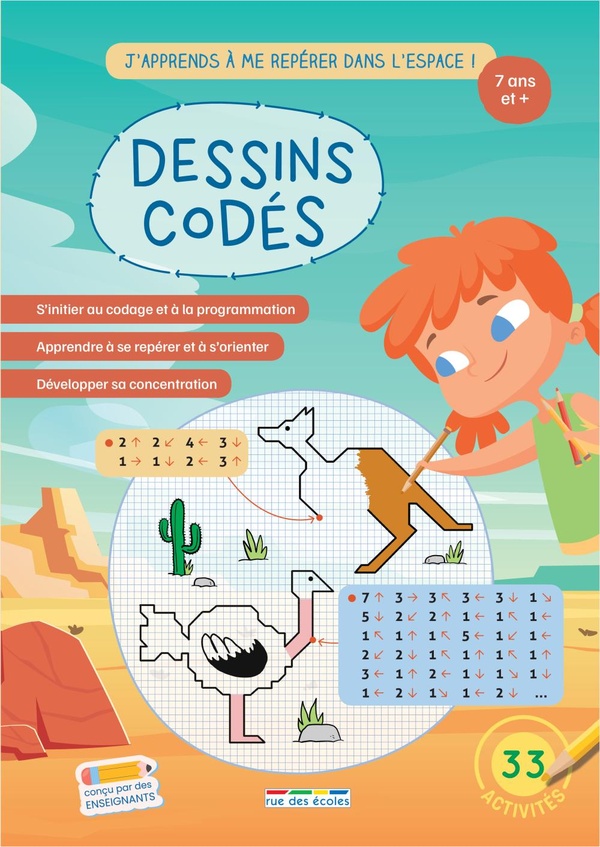 DESSINS CODES - J'APPRENDS A ME REPERER DANS L'ESPACE ! DES 6 ANS - S'INITIER AU CODAGE ET LA PROGRA