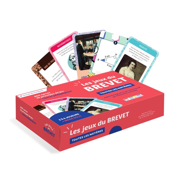 LES JEUX DU BREVET - TOUTES LES MATIERES - 200 CARTES, 10 PRINCIPES DE JEU + 1 LIVRET PEDAGOGIQUE