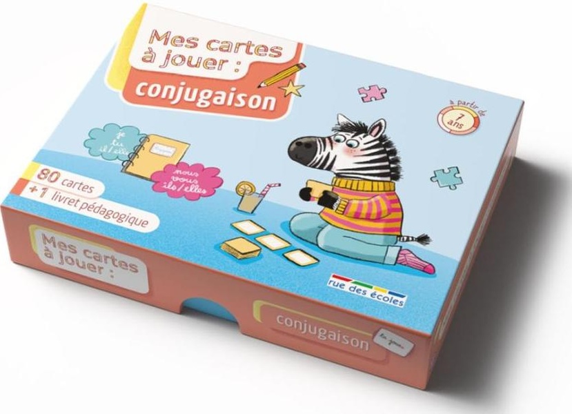 MES CARTES A JOUER - CONJUGAISON, DES 8 ANS - 80 CARTES + 1 LIVRET PEDAGOGIQUE