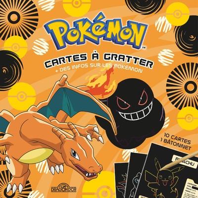 POKEMON - CARTES A GRATTER + DES INFOS SUR LES POKEMON (DRACAUFEU)