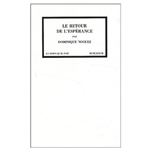 LE RETOUR DE L'ESPERANCE