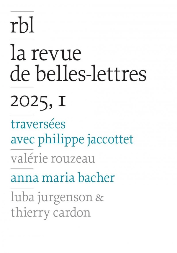 REVUE DE BELLES-LETTRES, 2025, 1