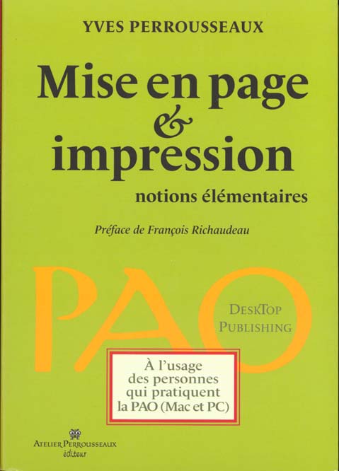MISE EN PAGE & IMPRESSION - NOTIONS ELEMENTAIRES