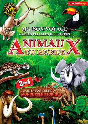 CARTE XXL ANIMAUX DU MONDE POUR ENFANTS (VERSO/MON