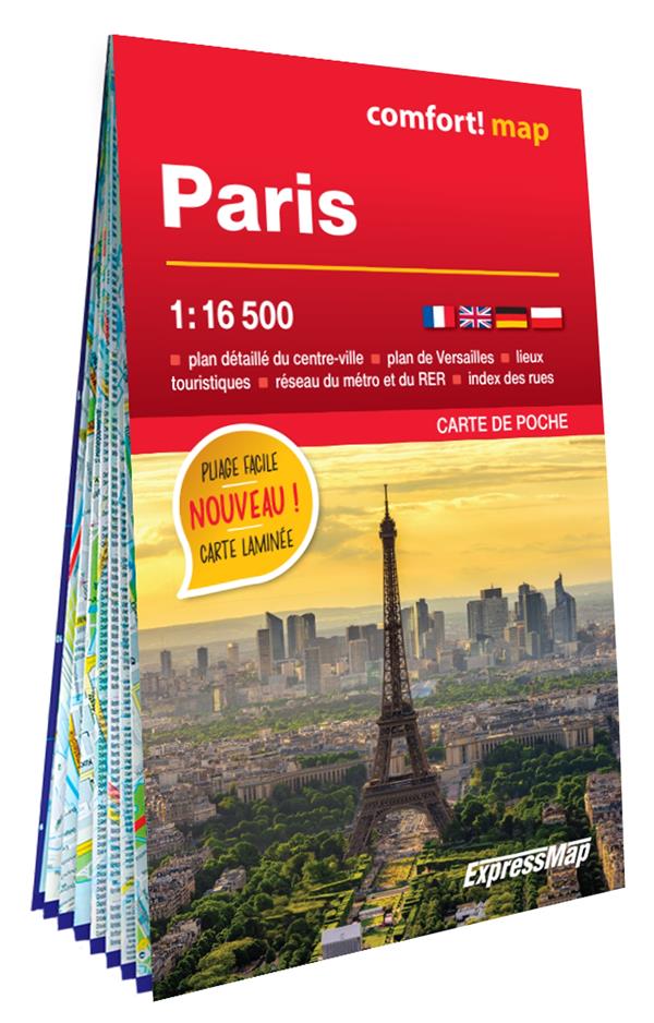 PARIS 1/16.500 (CARTE LAMINEE FORMAT POCHE - PLAN DE VILLE)