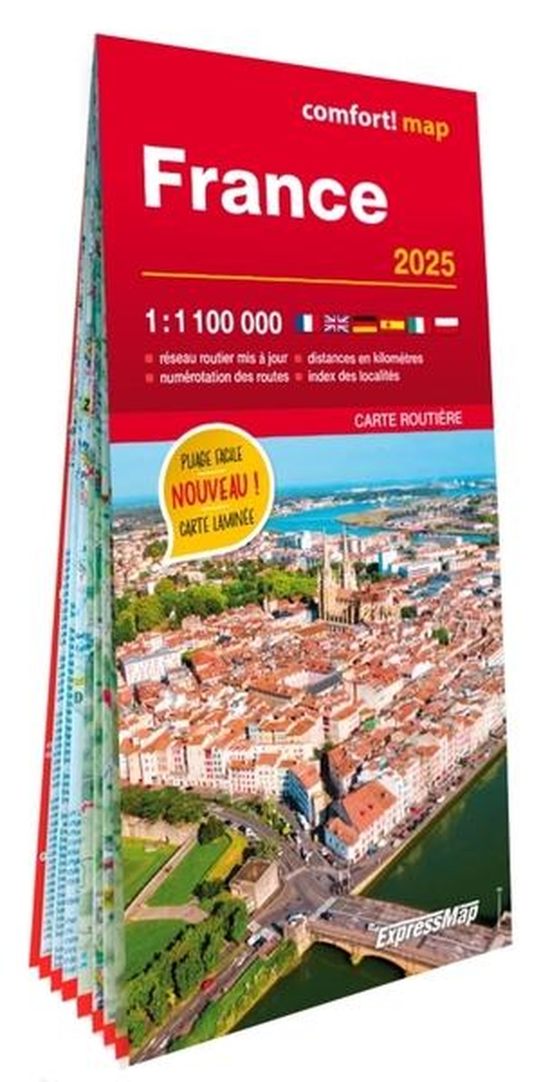 FRANCE 2025 1/1.100.000 (CARTE GRAND FORMAT LAMINEE)