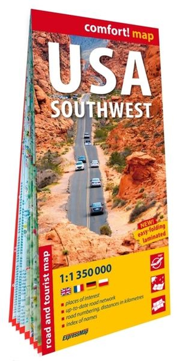 ETATS-UNIS D'AMERIQUE. SUD OUEST 1/1.350.000 (CARTE GRAND FORMAT LAMINEE). USA SOUTHWEST