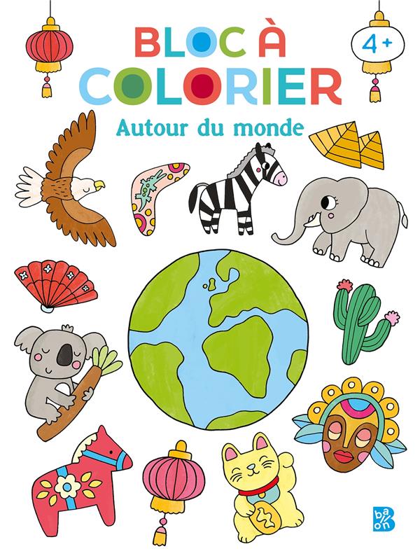 BLOC A COLORIER NOUVEAU STYLE: AUTOUR DU MONDE