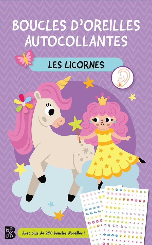 BOUCLES D'OREILLE AUTOCOLLANTES: LES LICORNES