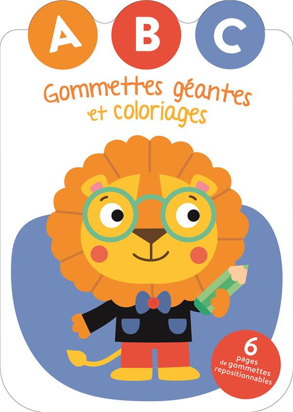 LE LION - GOMMETTES GEANTES ET COLORIAGES