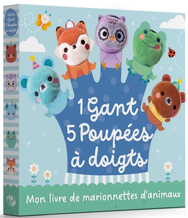 MON LIVRE DE MARIONNETTES D'ANIMAUX : 1 GANT, 5 POUPEES A DOIGTS