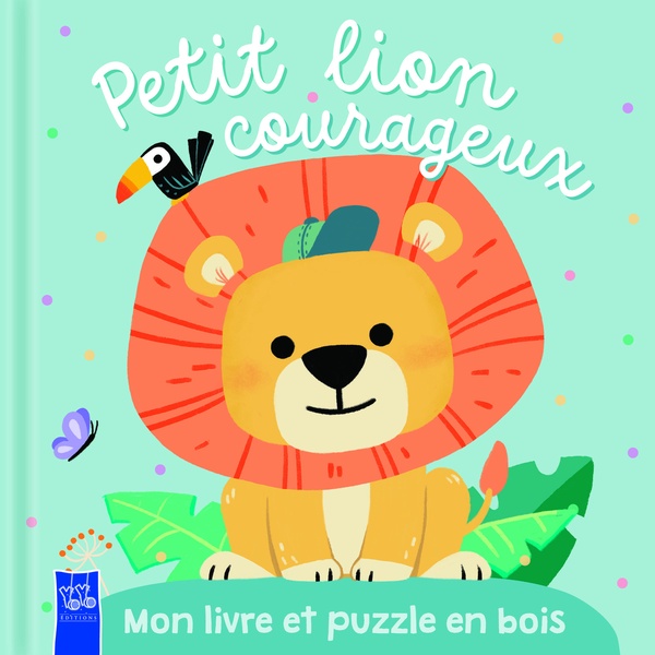PETIT LION COURAGEUX - MON LIVRE ET PUZZLE EN BOIS