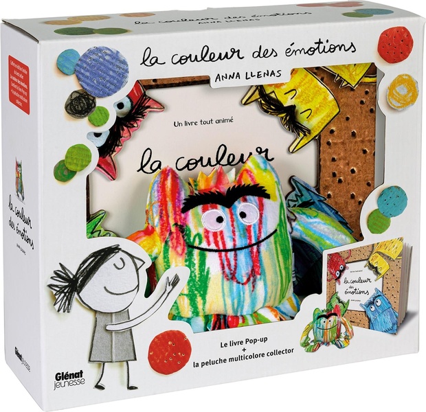 LE MONSTRE DES COULEURS - COFFRET COULEURS DES EMOTIONS. POP-UP ET PELUCHE MULTICOLORE - COFFRET COU