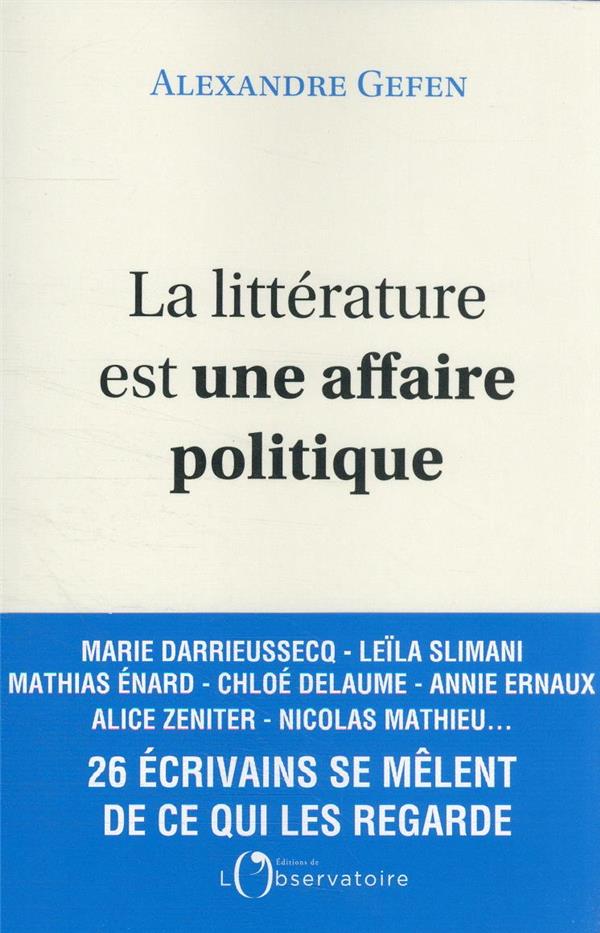 LA LITTERATURE EST UNE AFFAIRE POLITIQUE