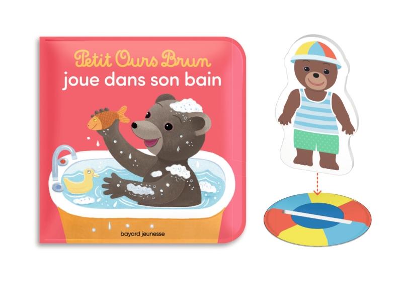 PETIT OURS BRUN JOUE DANS SON BAIN - UN LIVRE ET UN JOUET QUI FLOTTE POUR LE BAIN