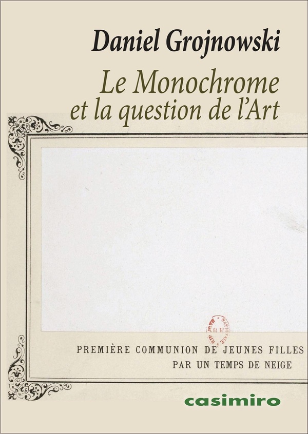LE MONOCHROME ET LA QUESTION DE L'ART