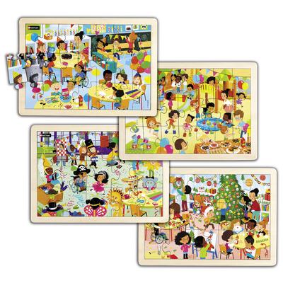 Puzzles bois les fetes a l'ecole