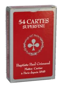 SUPERFINE 54 CARTES - DOS ROUGE - BOITE CARTON