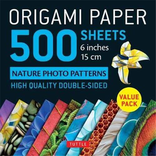 ORIGAMI PAPER 500 SHEETS NATURE PHOTO PATTERNS  6" (15 CM) /ANGLAIS