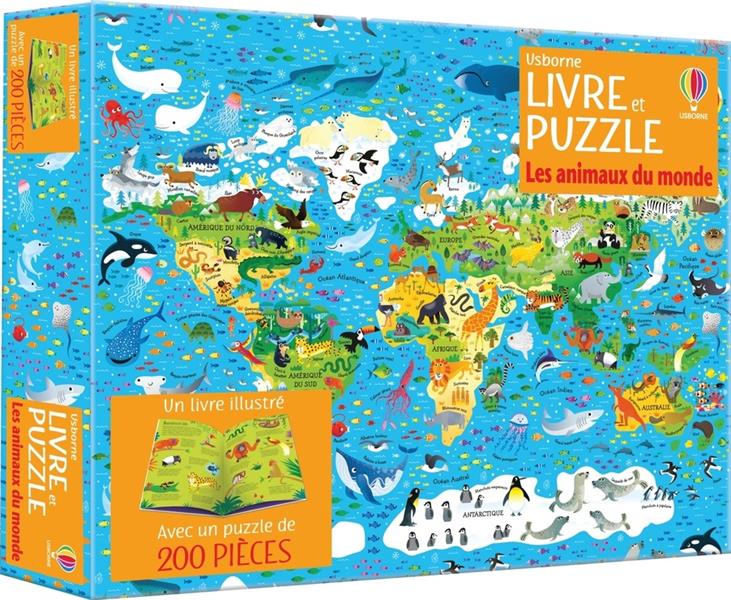 Les animaux du Monde - Coffret livre et puzzles - dès 7 ans